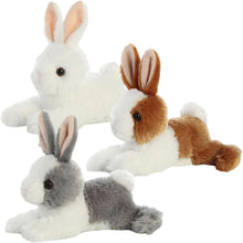 Load image into Gallery viewer, Aurora Baby Bunnies Bundle of 3 - Warm Brown, Gentle Grey, and Snowy White, 8"