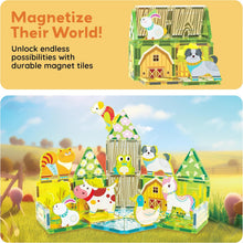 Load image into Gallery viewer, PicassoTiles - Magnetic Tile Construction Blocks: FARM ANIMALS