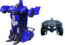 Load image into Gallery viewer, Turbo Twister 2 in 1 Blue Morpher RC Car That transforms into a Robot