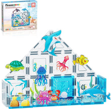 Load image into Gallery viewer, PicassoTiles - Magnetic Tile Construction Blocks: AQUARIUM
