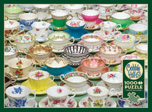 Load image into Gallery viewer, Cobble Hill 1000 Piece Jigsaw Puzzle - Teacups (Poster Included)