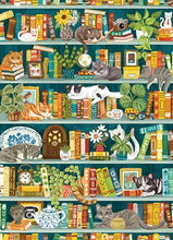 Load image into Gallery viewer, Cobble Hill 1,000 Piece Jigsaw Puzzle - The Purrfect Bookshelf (Poster Included)