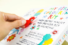 Load image into Gallery viewer, Haku Yoka Unicorn Friends My First Colouring Kit On The Go Colouring Kit with 6 Smile Beeswax Crayons