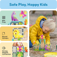 Load image into Gallery viewer, PicassoTiles - Magnetic Tile Construction Blocks: DINOS