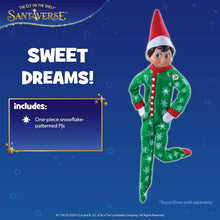 Load image into Gallery viewer, The Elf on the Shelf Claus Couture Snowflake Snuggle Onesie PJs – Cozy Pajamas For Your Scout Elf - Includes Green Snowflake printed Onesie
