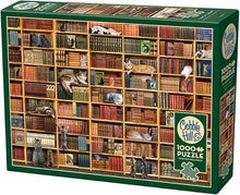 Load image into Gallery viewer, Cobble Hill 1,000 Piece Jigsaw Puzzle - The Cat Library (Poster Included)