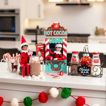 Load image into Gallery viewer, The Elf on the Shelf Insta-Props 2-in-1 Scene Kit - Hot Cocoa Stand and Magic Shrinking Machine Scenes