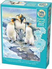 Load image into Gallery viewer, Cobble Hill 350 Piece Family Jigsaw Puzzle - Penguin Family (Poster Included)