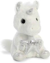 Load image into Gallery viewer, Aurora Holiday Magical Unicorn 9" Plush, White and Silver, Soft and Shiny
