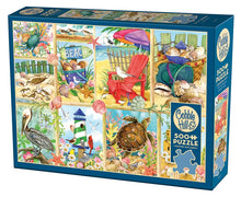 Load image into Gallery viewer, Cobble Hill 500 Piece Jigsaw Puzzle - Day at the Beach (Poster Included)