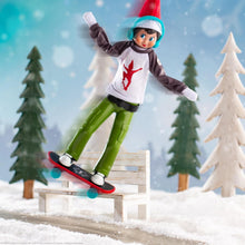 Load image into Gallery viewer, The Elf on The Shelf Action Set: Magi-Freez Swish and Sleigh Snowboarder, Magi-Freez Holly Jolly Skateboarder &amp; Glide n' Go Glider