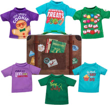 Load image into Gallery viewer, The Elf on the Shelf Claus Couture T-Shirt Set: 6 T-Shirts for Scout Elves (Scout Elf not included)