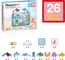 Load image into Gallery viewer, PicassoTiles - Magnetic Tile Construction Blocks: AQUARIUM