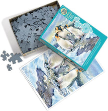 Load image into Gallery viewer, Cobble Hill 350 Piece Family Jigsaw Puzzle - Penguin Family (Poster Included)