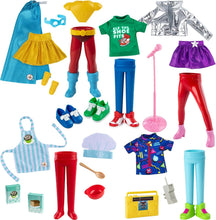 Load image into Gallery viewer, The Elf on The Shelf Magi-Freez Complete Set: Polar Power Hero, Christmas Chef, Pop Star, Cool Kicks Sneaker Trio, and Retro Rad ’80s Gear