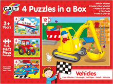 Load image into Gallery viewer, Galt - 4 Puzzles in A Box: VEHICLES