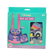 Load image into Gallery viewer, Apli Kapli - Felt Sewing Kit for Beginners: Owl Bag &amp; Keychain