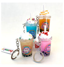 Load image into Gallery viewer, Pearl Milk Tea with Toppings Keychain