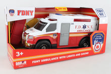 Load image into Gallery viewer, NY206007 FDNY Ambulance w/lights &amp; sound by Daron Toys