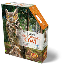 Load image into Gallery viewer, Madd Capp I AM GREAT HORNED OWL Animal-Shaped Jigsaw Puzzle, 300 Pieces