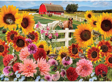 Load image into Gallery viewer, Cobble Hill 1,000 Piece Jigsaw Puzzle - Sunflower Farm (Poster Included)