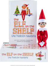Load image into Gallery viewer, The Elf on the Shelf - Una Tradición Navideña Spanish Language Book &amp; Blue-Eyed Boy Scout Elf