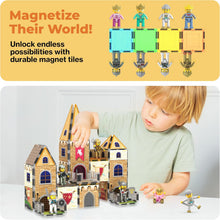 Load image into Gallery viewer, Picasso Tiles - Magnetic Tile Construction Blocks: MIDDLE AGE MEDIEVAL CASTLE