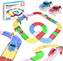 Load image into Gallery viewer, PicassoTiles - Magnetic Race Track Building Blocks Construction Set
