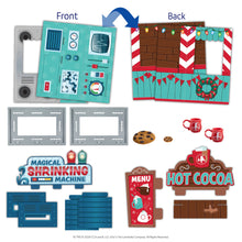 Load image into Gallery viewer, The Elf on the Shelf Insta-Props 2-in-1 Scene Kit - Hot Cocoa Stand and Magic Shrinking Machine Scenes