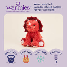 Load image into Gallery viewer, Warmies Microwavable &amp; Weighted Plush - Red Triceratops, Large