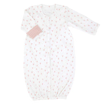 Load image into Gallery viewer, Stephan Baby Snap-Front Gown - Pink Hearts &amp; Stripes, Newborn