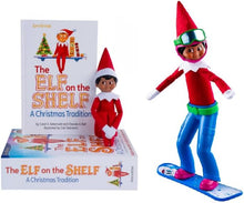 Load image into Gallery viewer, The Elf on the Shelf: A Christmas Tradition (Scout Elf Boy, Dark-Tone) &amp; Magi-Freez Swish and Sleigh Snowboard Set