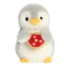 Load image into Gallery viewer, Aurora Pompom Holiday Penguin Plush - Holiday Donut, 8"