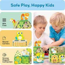 Load image into Gallery viewer, PicassoTiles - Magnetic Tile Construction Blocks: FARM ANIMALS