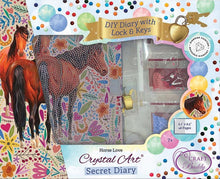 Load image into Gallery viewer, Crystal Art Diamond Painting Kit - DIY Diary with Lock &amp; Keys: Horse Love