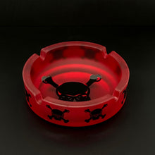 Load image into Gallery viewer, Borosilicate Glass Ashtray: Frosted Red Skull