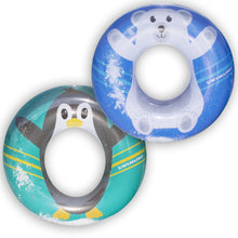 Load image into Gallery viewer, Swimline 40" Inflatable Pool Float 2-Pack: Penguin &amp; Polar Bear Flurry Rings Transparent Snow Effect