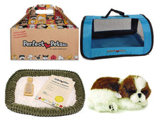 Load image into Gallery viewer, Perfect Petzzz Sleeping Shih Tzu Plush with Blue Tote For Plush Breathing Pet