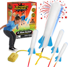 Load image into Gallery viewer, Stomp Rocket The Original Jr. Glow Rocket Launcher, 4 Foam Rockets and Toy Air Rocket Launcher - Glows in The Dark
