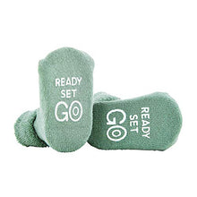 Load image into Gallery viewer, Stephan Baby Non-Skid Silly Socks with Cute Sayings, Ready Set Go, Fits 3-12 Months
