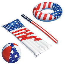 Load image into Gallery viewer, Swimline Americana Inflatable Swimming Pool, 36" Swim Ring, 72" Doodle, 22" Ball, 75" Mattress, Bag