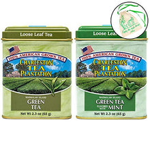 Load image into Gallery viewer, Charleston Tea Plantation Loose Leaf Green Tea Set - Green Tea, and Green Mint Tea in 2.3oz Tins