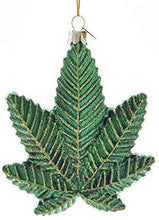 Load image into Gallery viewer, Kurt Adler 4.25" Merry Marijuana Christmas Ornament Set of 3: 1 Happy Holidaze &amp; 2 Shimmery Green