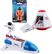 Load image into Gallery viewer, Daron NASA Space Adventure Toy Set: Space Shuttle, Space Capsule, 3 Astronauts, and Myriads Bag