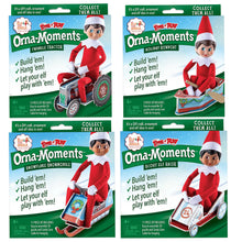 Load image into Gallery viewer, Elf on the Shelf Orna-Moments Paper Craft Ornament Set: Tractor, Rowboat, Elf Racer and Snowmobile