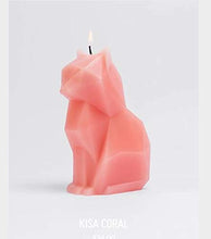Load image into Gallery viewer, PyroPet Kisa Candle with PyroPet Porcelain Plate Candle Holder (Coral)