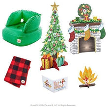 Load image into Gallery viewer, The Elf on the Shelf Scout Elves at Play Set: Cozy Christmas Story Time, Peppermint Plane Ride, Balloon Ride, and Joy Travel Bag
