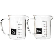 Load image into Gallery viewer, Drink Periodically Set of 2 Laboratory Beaker Mugs 1 Caffeine Mug and 1 Coffee Mug-13.5oz Each