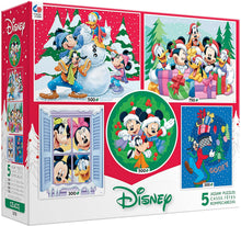 Load image into Gallery viewer, Ceaco - Disney 5 in 1 Multipack Puzzle Set, Disney Holiday Fun