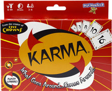 Load image into Gallery viewer, PlayMonster Set of 4 Card Games: Five Crowns, Karma, Set and Quiddler, with Myriads Drawstring Bag